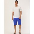 thumbnail image 3 of Pantalones cortos sólidos de verano pahombre, con cordón, cintuelástica, natación, playa, pantalones cortos Azul marino 36, 3 of 6