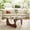 Dark Walnut+Transparent Glass, variant on Modern Glass Coffee Table for Living Room for Bedroom Living Room, Office, Dark Walnut, 35"