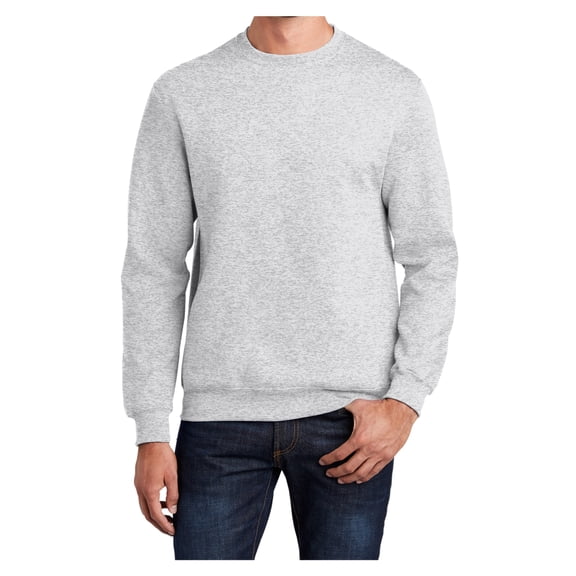 Mens Core Fleece Classic Crewneck Cotton/Poly fleece Sweatshirt Ash S