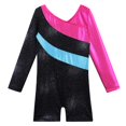 thumbnail image 1 of Maillot de gimnasia BAOHULU para niñas pequeñas con rayas brillantes, negro, 1 of 5