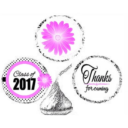 216ct Pink Class Of 2017 Party Favor Candy Decoration Stickers Labels Fits Kisses Chocolates Party Favors Envelope