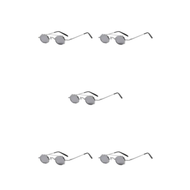 ZheElen Punk Rock Fashion-Proof pour Hommes et Femmes Lunettes de Protection Rondes UV400 C9 5Set