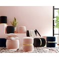 thumbnail image 5 of TOV Furniture Yamma Moderne Velours Rembourré Repose-Pieds Rond Pouf, 13.7", Bleu Marine, 5 of 5