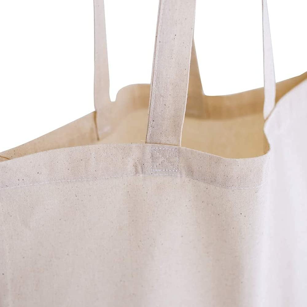 MR.R Sublimation Blanks 12 Pieces 14''X16'' Beige Reusable Canvas Tote Bag, Lightweight Grocery Shopping Bag,Gift Bags,Book Bags for Heat Transfer Printing