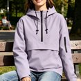 thumbnail image 7 of TaTaai Womens Anorak Long Sleeve Half Zip Hooded Waterproof Windbreaker with Pockets Lightweight Outdoor Hiking Jacket, 7 of 7