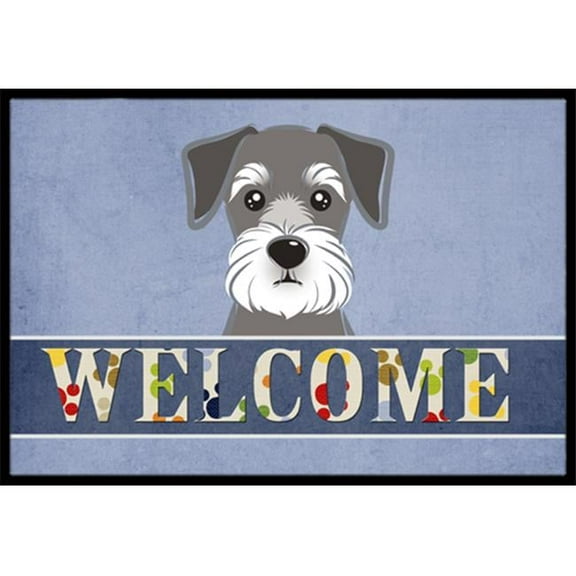 Caroline's Treasures BB1392MAT Schnauzer Welcome Door Mat, Indoor Rug or Outdoor Welcome Mat 18x27 Doormat , 27"L x