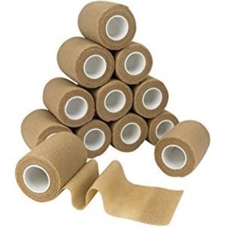 MEDca Self-Adhesive Cohesive Bandage Wrap, 1"- 3" X 5 Yards, 18 Count 3 Sizes