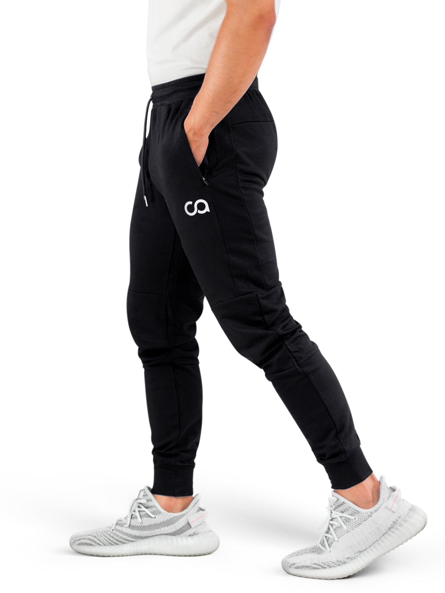 Mens Sweatpants F_Gotal Men’s Casual Solid Straight Fit Elastic Waist Sports Jogger Pants Trouser with Zipper Pockets