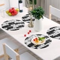 thumbnail image 5 of Black and White Cats Black Round Placemats Plate Mats 15 Inch Non-Slip Heat Resistant Washable PVC Set Indoor for Kitchen Dining Table 4PCs, 5 of 6