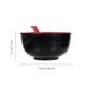 thumbnail image 3 of EeaseMX 1 juego de prácticos tazones de melamina para ramen y arroz con cucharas (negro y rojo), 3 of 7