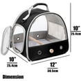 thumbnail image 4 of Halinfer Transparent Portable Adjustable Cockatiel Bird Carrier Bag with Perch & Tray, Side Window, Collapsible, Black, 4 of 5