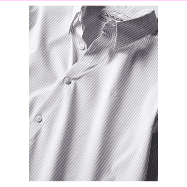 Calvin Klein Men's Move 365 Long Sleeve Button-Down Shirt, Micro Chip,M -  