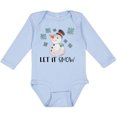 thumbnail image 3 of Inktastic Let It Snow Cute Snowman in Hat and Scarf Boys or Girls Long Sleeve Baby Bodysuit, 3 of 5