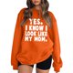 thumbnail image 1 of Gibobby Casual Sudadera para Mujer Sudadera de manga larga con patrón con cuello redondo para mujeres adolescentes y estudiantes(Naranja,M), 1 of 3