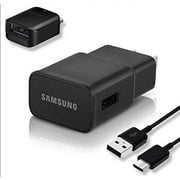Fast Adaptive Wall Adapter Charger for Samsung Galaxy A8 Star (A9 Star) EP-TA20JBE - Type C/USB-C 10ft (3m) and OTG Adapter - Rapid Charging - Black