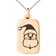 thumbnail image 1 of Gold Plated Stainless Steel Cute Santa Claus Engraved Small Rectangle Dog Tag Charm Pendant Necklace, 1 of 1