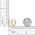 thumbnail image 2 of Gem Stone King 18K Yellow Gold Plated Silver White Moissanite and White Lab Grown Diamond Hoop Earrings for Women (0.61 Cttw, 22MM = 0.85 inches Diameter), 2 of 4