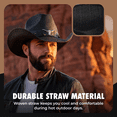 thumbnail image 4 of grinderPUNCH Western Outback Cowboy Hat Straw Classic Western Style, 4 of 7