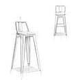 thumbnail image 3 of Simpli Home Rayne 30" Industrial Metal Wood Seat Bar Stool in Black (Set of 2), 3 of 13
