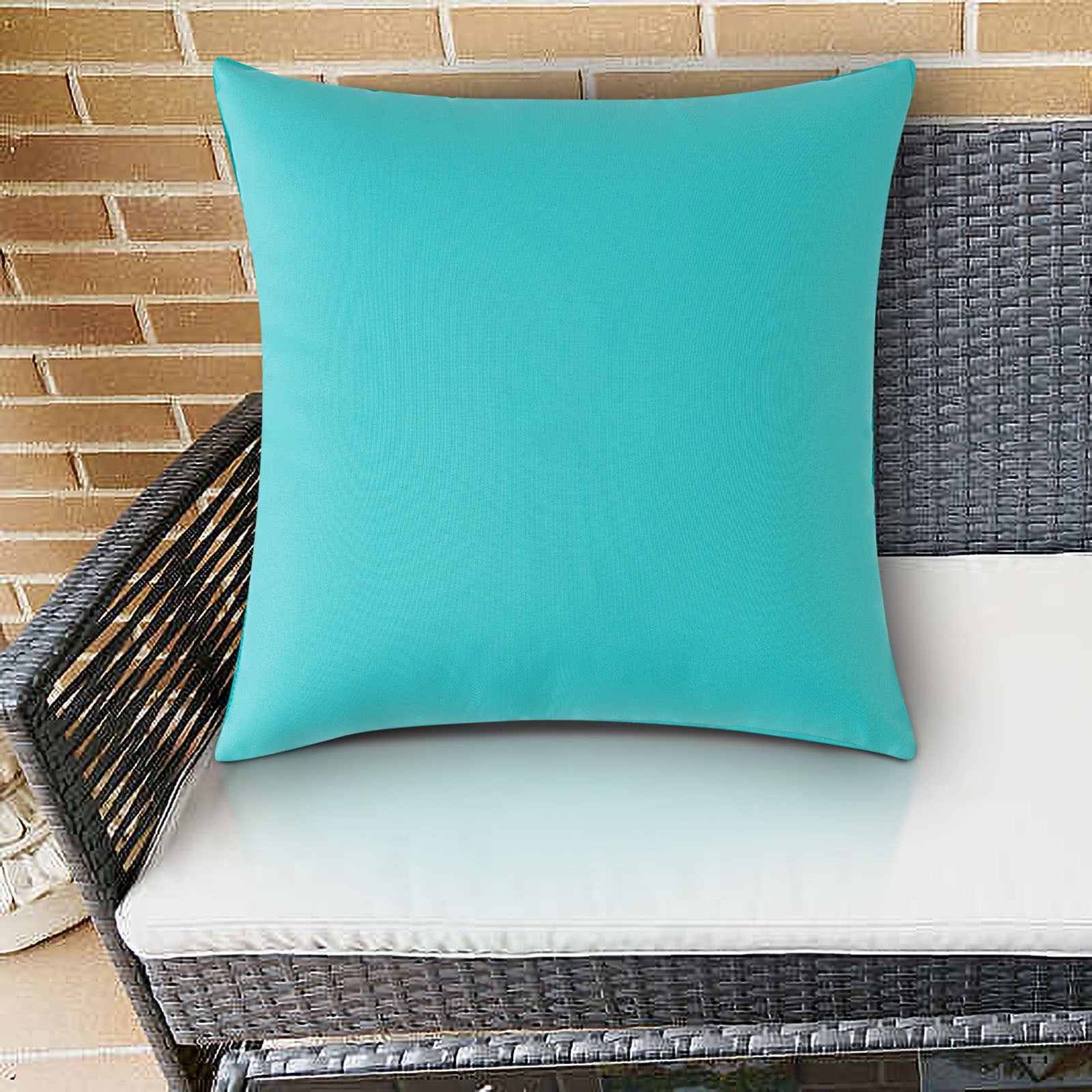 Outdoor Waterproof Pillow Cover, Watertight Pillow Protector for Patio Furniture, Modern Solid Color Cushion Cover for Garden, Poolside, and Backyard Lounge Chairs (2 Pcs)