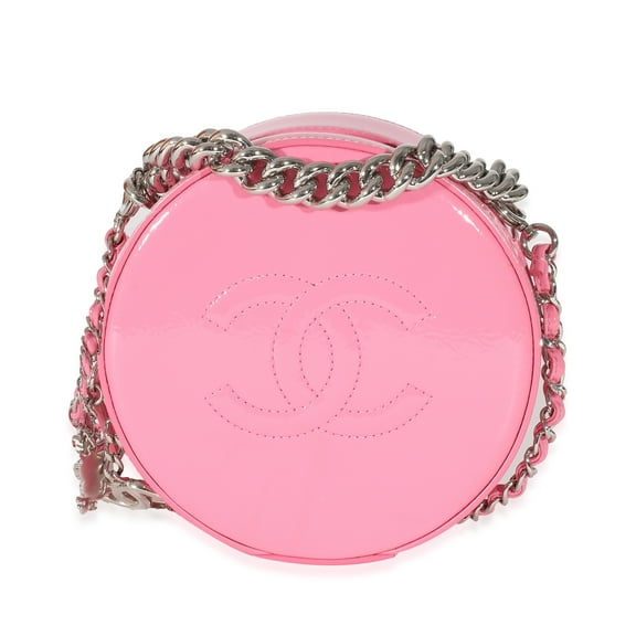 Pre-Owned Chanel Pink Glazed Calfskin Round As Earth Bag