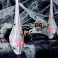 thumbnail image 2 of Décoration de Crâne Suspendu d'Halloween Yeux Rouges Lumineux Effrayants Araignée Maison Hantée Intérieur Extérieur Déco des Fêtes Pendentif Crâne Accessoire Fournitures de Fête Gris Taille Unique, 2 of 13