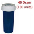 thumbnail image 4 of Pharmacy Prescription Vials, Blue Child Resistant Medicine Bottle, 40 Dram Reversible, Caps Included, Pack of 130 (Pill Container, Pharmacy Bottle, Pharmacy Container by Sponix BioRx, 4 of 5