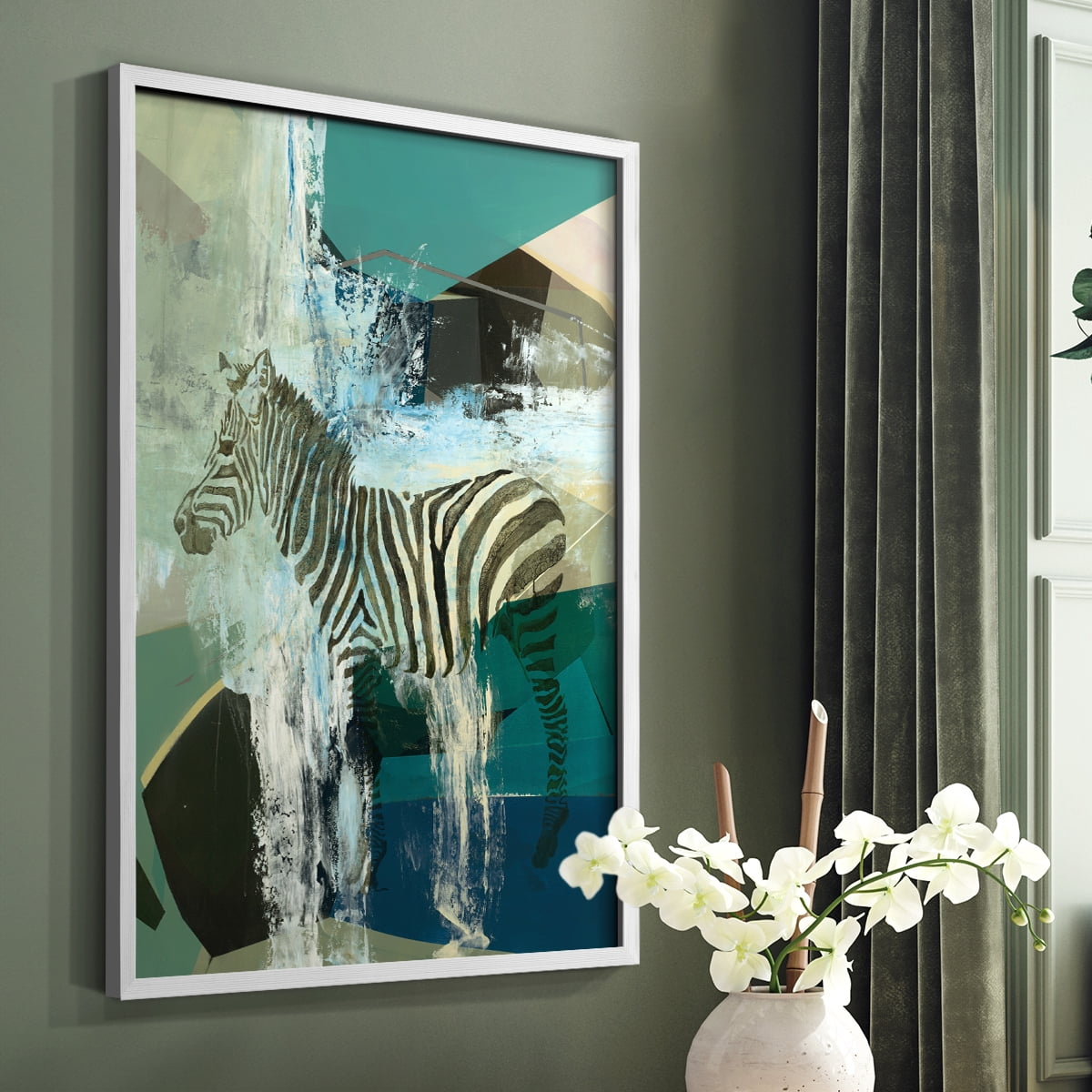 Crossing the Lines Framed Print in White Solid Wood Framed Print No Nail Hanging