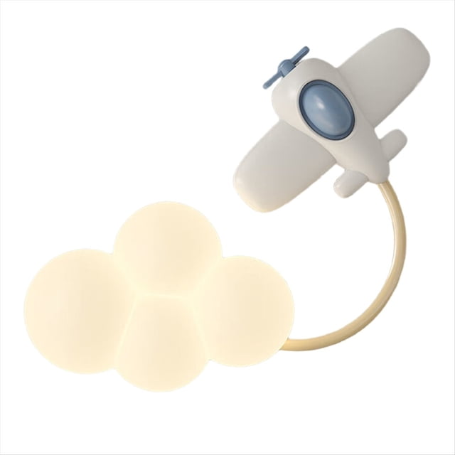 Lámpara de Pared para Dormitorio Infantil, Diseño de Avión de , Pantalla de Polietileno, Globo Aerostático, Estrella, Nube, Luz .