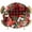 Green Red Deep Red, variant on Elastic Fitted Round Tablecloth, Cardinal Bird Waterproof Stretch Table Cover for 36"-44" Tables, Winter Poinsettia Berry Pine Cones Floral Washable Outdoor Tablecloths for Patio, Picnic, Camping
