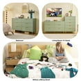 thumbnail image 6 of HRYJ 56" Wide Sage Green Dresser  Bedroom  Furniture Bedside Table  Chest of 6 Drawers Cabinet, 6 of 7