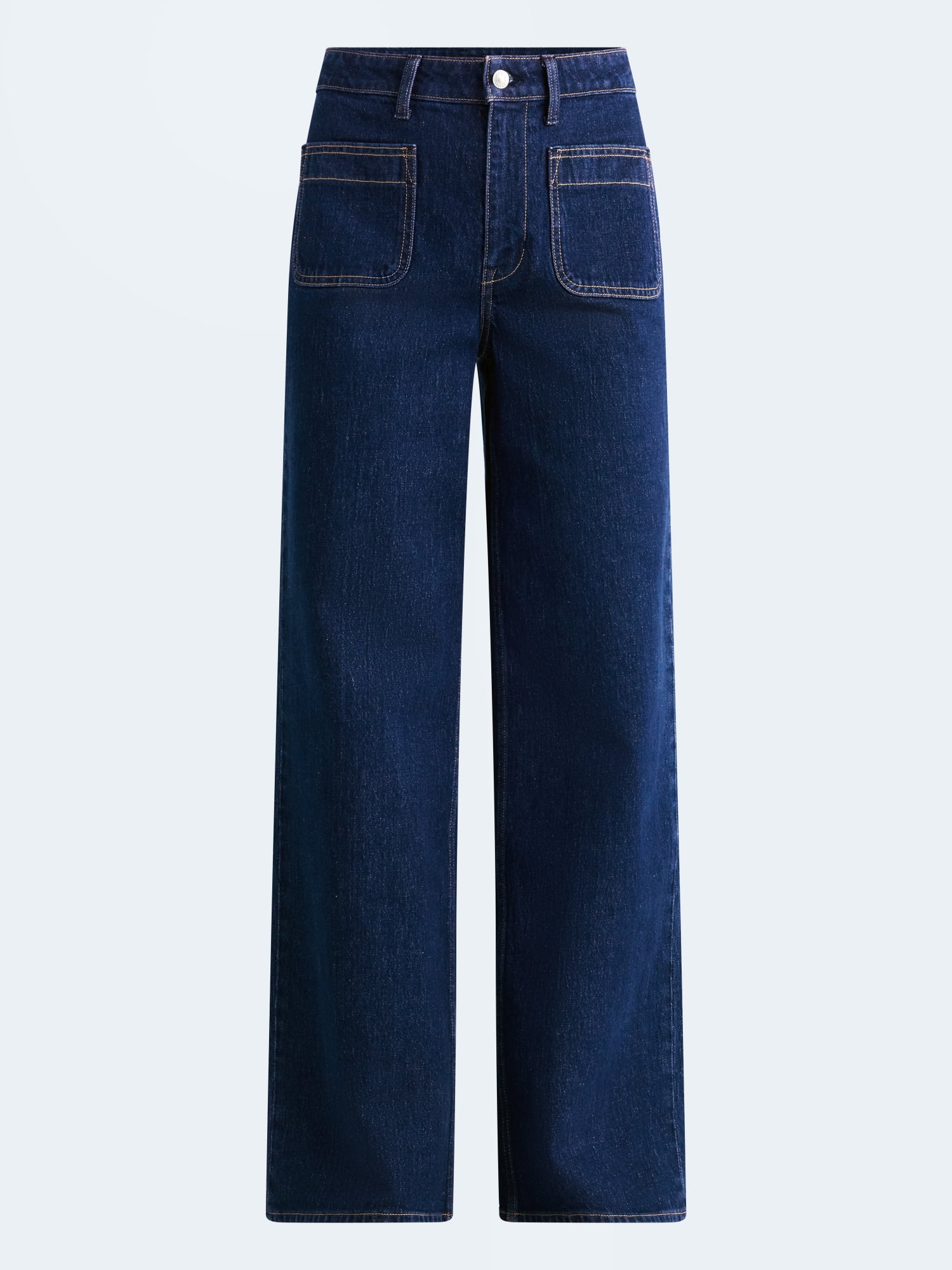 Free Assembly Women's and Women's Plus The Larchmont High Rise Patch Pocket Jeans, 32" Inseam, Sizes 0-28W