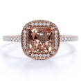 thumbnail image 1 of JeenMata Anillo de Compromiso de 1,5 Quilates con Morganita y Moissanita de Talla Princesa en Oro de 18 K sobre Plata de Ley, 1 of 6