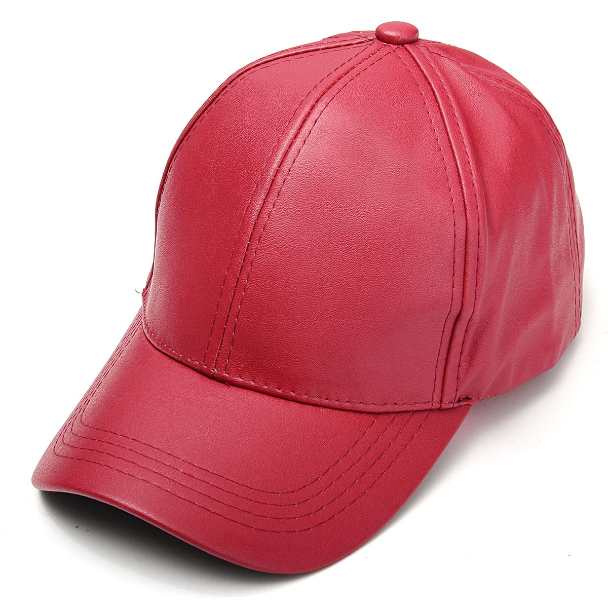 Women Leather Baseball Cap Biker Adjustable Outdoor Sports Hats