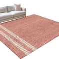 thumbnail image 2 of Blush Pink Washable Living Room Rugs 8'x10', Oatmeal Beige Pink Woven Fabric Texture Rustic Farmhouse Washable Throw Large Area Rug Non-Slip Sturdy Edge Binding Carpet for Bedroom Dining Room Office, 2 of 9