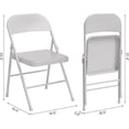 thumbnail image 3 of Twister.CK 4 Pack Folding Chairs, Metal Foldable Chair, for Indoor Outdoor Dining Room, Camping, Wedding, Commercial Banquet, Gray, 3 of 9