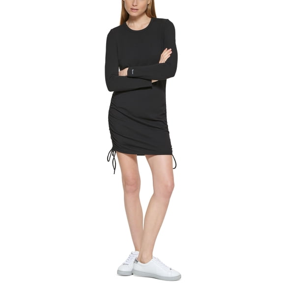 Calvin Klein Jeans Petite Cheetah Print Cinch Dress Black PM
