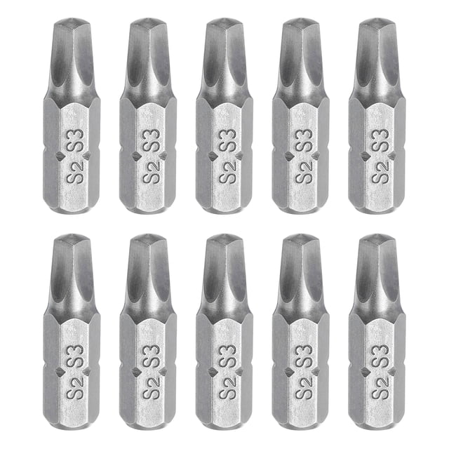 Uxcell 10pcs 1/4" Hex Shank SQ3 Head 1" Length S2 Square Head Screwdriver Bit