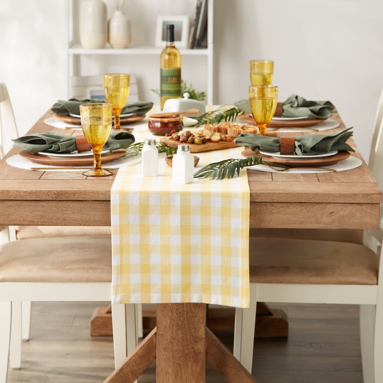 Gingham Check Table Runner