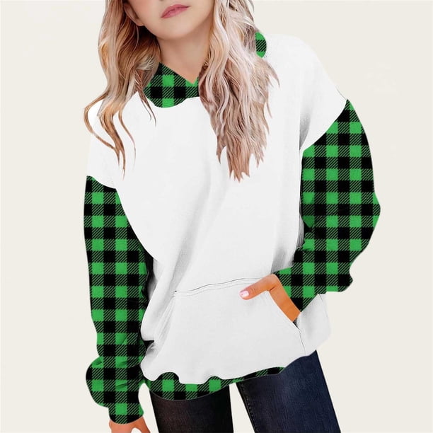 Sudadera con capucha para niños, cuello redondo, manga larga, ropa de abrigo para niños de talla mediana y grande, jersey, blusa de poliéster para niños