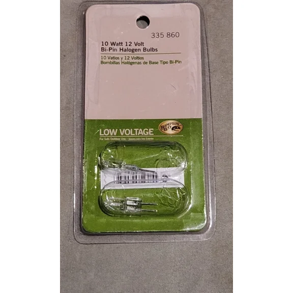 (2) 10W 12V Bi-Pin Halogen Landscape Light Bulbs 335 860 Hampton Bay New!