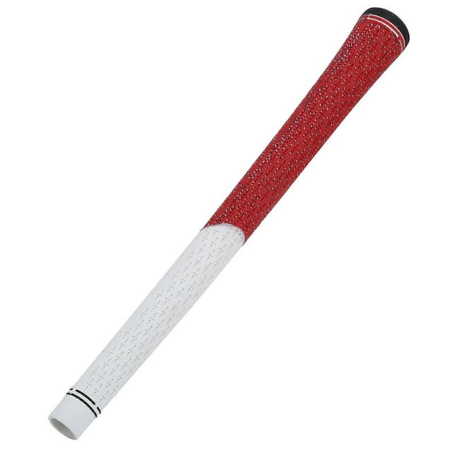 Durable Rubber Golf Club Grip Standard Anti-Slip 12.5mm Replacement Accessory (White/Red)