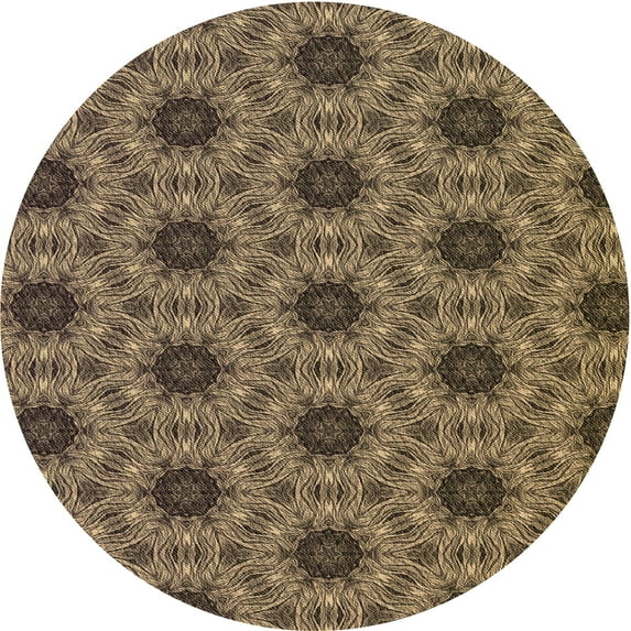 Ahgly Company Indoor Round Patterned Peru Brown Area Rugs, 5' Round
