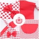 thumbnail image 5 of Precioso delantal de trabajo para el hogar con lunares y lazo para niñas, delantal de cocina para mujer con bolsillo (rojo), 5 of 5