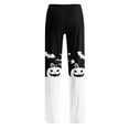 thumbnail image 7 of Kintue Halloween Pajama Pants for Women, Funny Pumpkin Ghost Print Trousers, Soft Wide Leg Palazzo Pants, Fall Loungewear, 7 of 7
