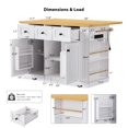 thumbnail image 4 of Large Rolling Kitchen Island with Drop Leaf - Moveable Kitchen Storage Table with Power Outlet for Dining Room, 4 of 8