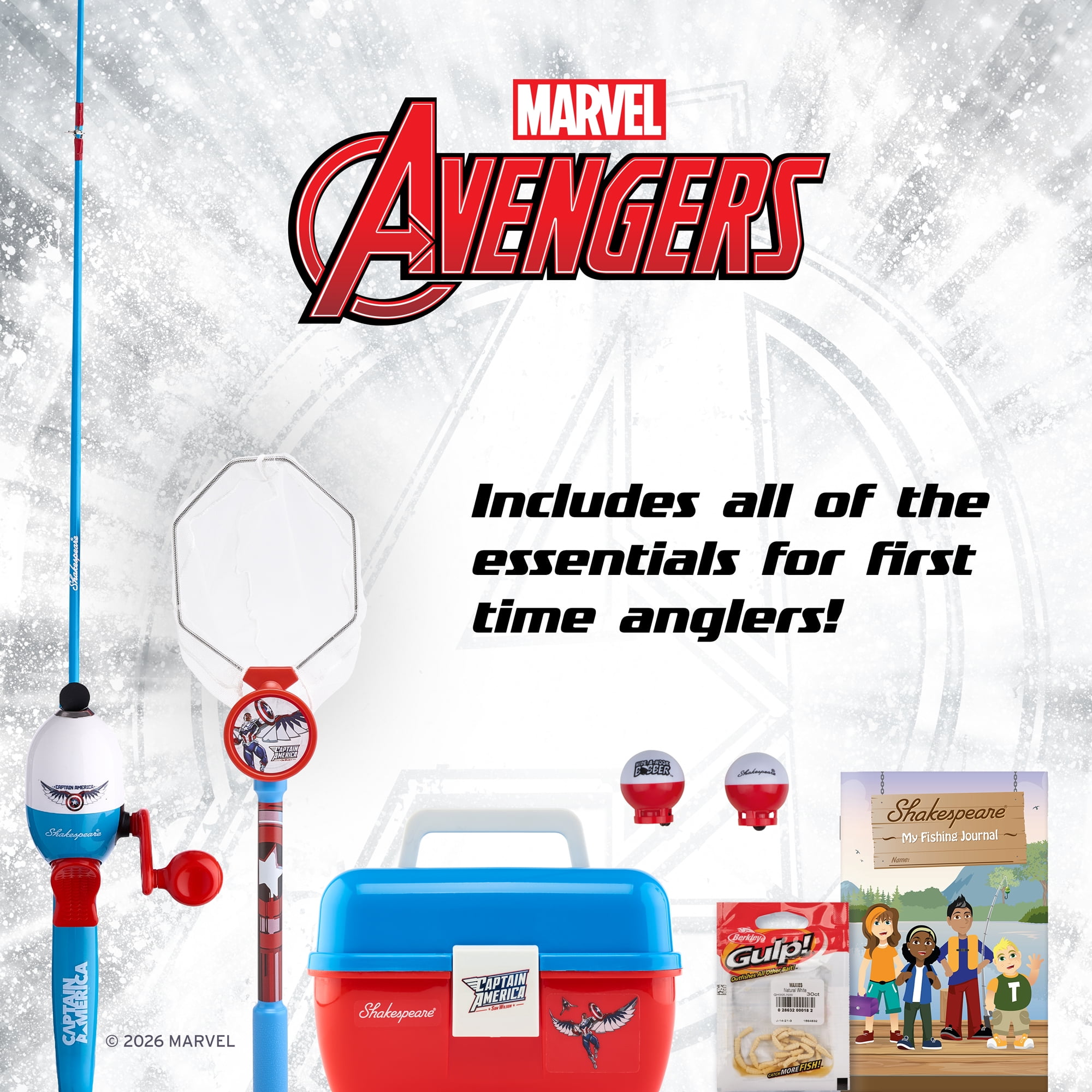 Shakespeare Marvel Captain America Beginner Fishing Kit