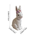 thumbnail image 3 of Easter Decor – Bunny Figurine, Ceramic Rabbit Ornament for Home Tabletop Spring Easter Decorations, White, 7.56 x 5.71 x 4.13 in, 3 of 6
