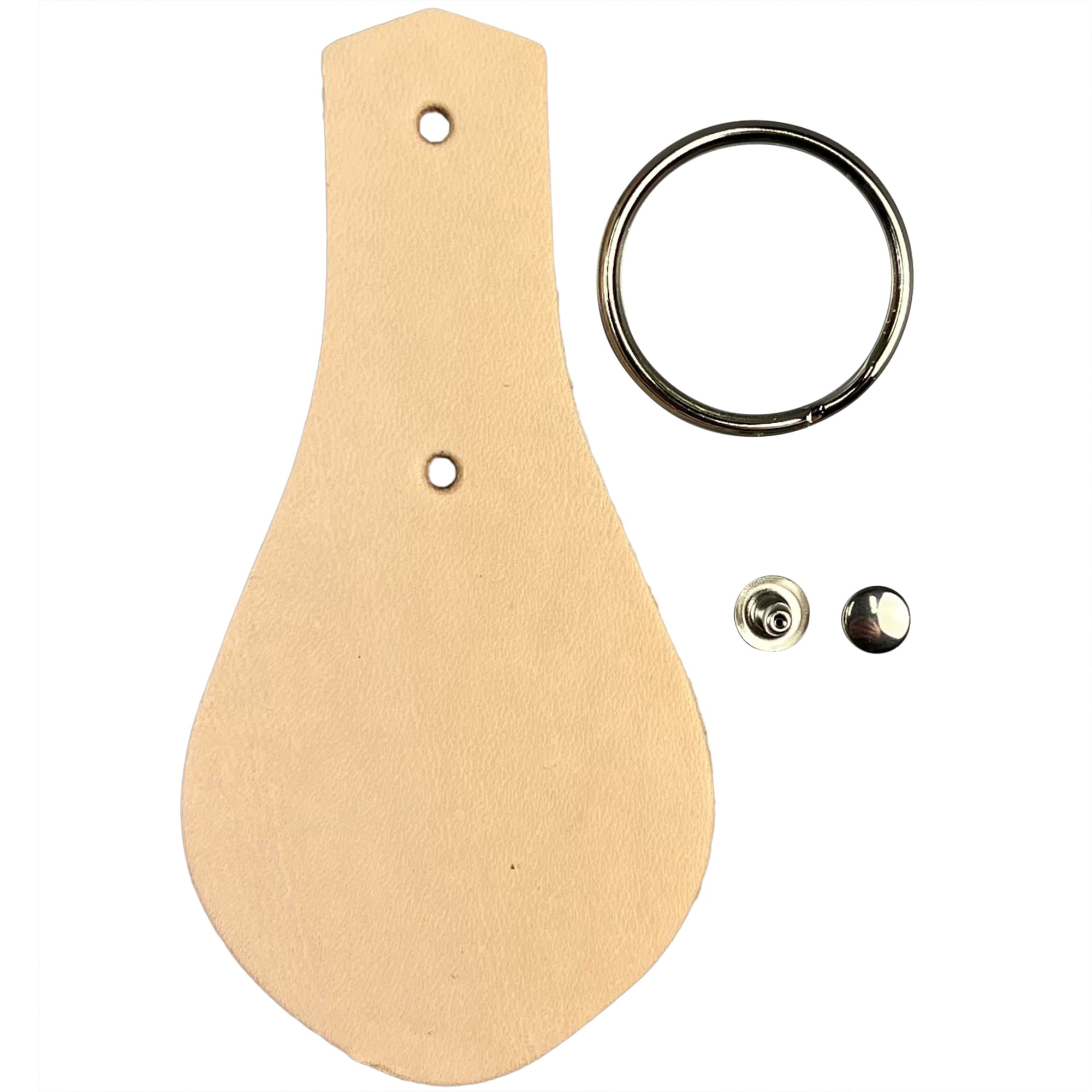 Zelikovitz Key Fob Kits 25 Pack - Vegetable Tanned Tooling Leather with Key Ring and Rivet