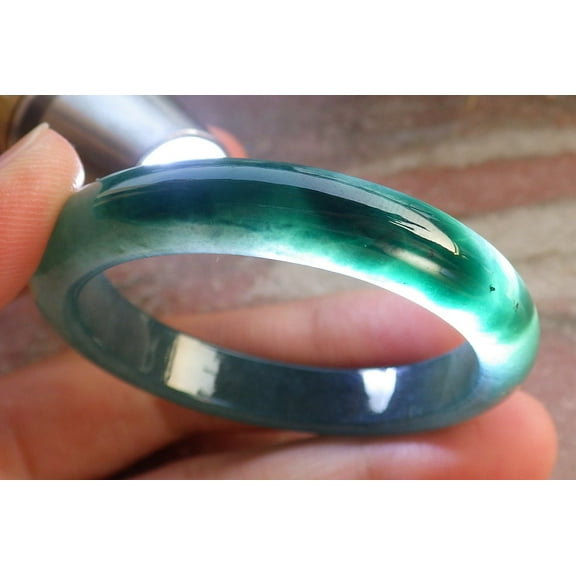 Certified Icy Green Burma 100% Natural A JADE Jadeite Baby Bangle Bracelet 41 mm 647318 TN
